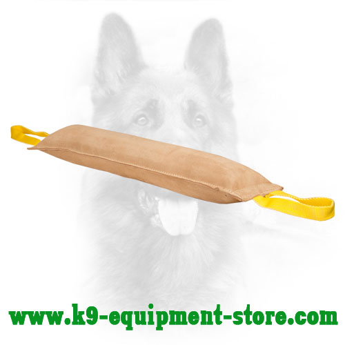 K9 Leather Bite Tug with Two Handles