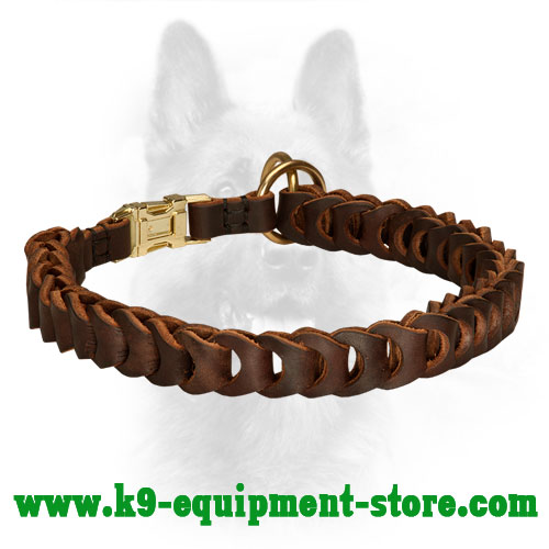 Leather Dog Collar Choke K9