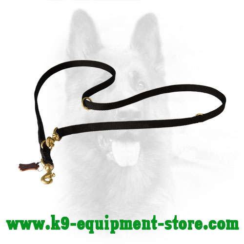 Leather Round Dog Lead with Brass Hardware