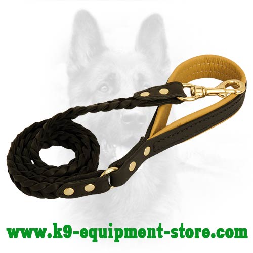 Fixed With Rivets K9 Leather Dog Leash