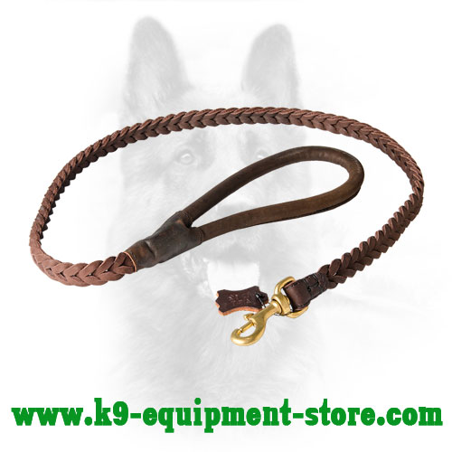 K9 Leather Dog Leash With Braids