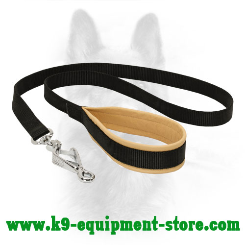 Nylon Leash for Police Dog with Massive Nickel Snap Hook
