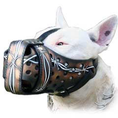 Muzzle Attack Comfortabe Exclusively Barbed Wire  Painted Leather Police Dogs Muzzle