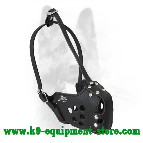 Leather Muzzle for Canine Protection Training