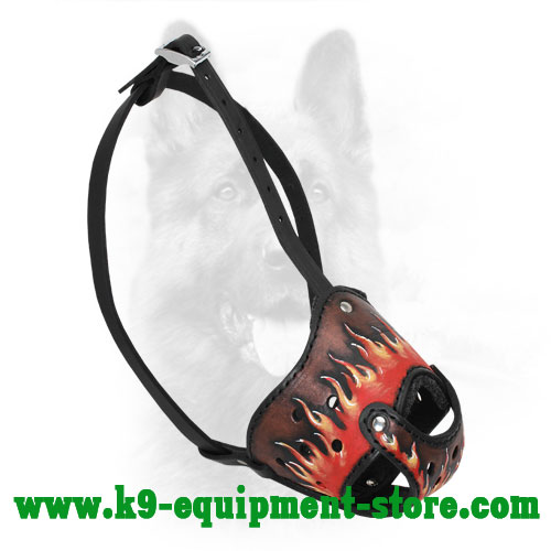 Leather Muzzle for K9 Obedience Training