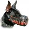 Hand painted Leather Dog Muzzle 'Dondi-FLAMES' for Canine Dog -K9 Dogs