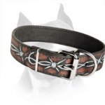 Hand Barbed Wire Painted By Our Artists Leather Dog Collar