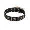 FDT Artisan 'Rock 'n' Roll Style' Fancy Leather Dog Collar with Skulls, Bones and Studs 1 1/2 inch (40 mm) wide