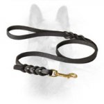 Leather Braided Canine Dog Leash