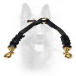 K9 Leather Dog Coupler with Decorative Braids