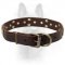 Armour-like Canine Leather Collar with Cones and Plates
