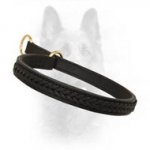 Double Ply Braided Leather Choke Dog Collar For Police Dogs