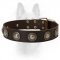 K9 Leather Dog Collar With Silver Conchos For Different Activities