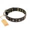 'A La Mode' FDT Artisan Hand Decorated Black Leather Dog Collar