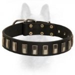 Ornament K9 Collar Made Of Durable Leather