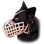 K9 Leather Basket Dog Muzzle For Police/Miitary Work