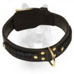 Gorgeous Wide 2 Ply Leather Dog Collar For Police Dogs