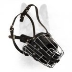 Double Metal+Leather Nose Padded K9 Muzzle