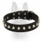 1 Row Nickel Studded Leather K9 Collar for Dog Walking in Style and Basic Training