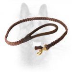 Braided Round Leather Police Dog Lead