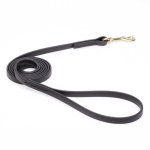 Black Biothane dog Leash for Walking, Tracking