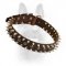 3 Rows Leather Spiked and Studded Dog Collar For K9 Dogs