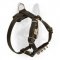 Police Dog Puppy Leather Harness with Nickel Spikes