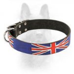 United Kingdom Flag Painted Leather Canine Collar