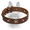 'Flower Blues' Leather Canine Collar