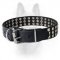 K9 Leather Dog Collar With Silver Pyramids