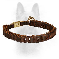 Braided Leather Choke Police Dog Collar