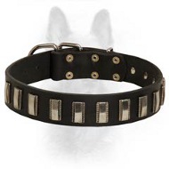 Ornament K9 Collar Made Of Durable Leather