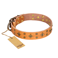 'Top-Flight' FDT Artisan Amazing Tan Leather Dog Collar