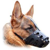 Lite Comfortable Well Ventilated Leather K9 Dogs Muzzle