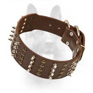2 2/5 inch Wide K-9 Spiked & Studded Dog Collar