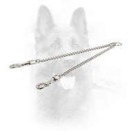 Chrome Plated Chain Coupler for Walking Two Dogs - 1/9 inch (3.0 mm) link diameter