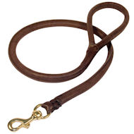 Natural Rolled Leather Dog Leash 3/4 inch for K-9 dogs