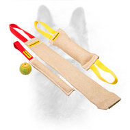 Three Jute Dog Bite Tugs With a Gift Dog Training Ball