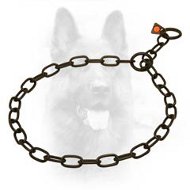 Black Stainless Steel K9 Fur Saver Choke Collar - 1/9 inch (3.0 mm) link diameter