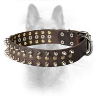 Wonderful Spiked and Studded Police Dog Leather Collar