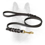 Leather Braided Canine Dog Leash