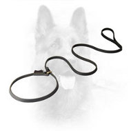 K9 Leather Dog Leash Combined with Choke Collar
