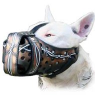 Incredible Realistic Hand Painted Leather K9 Dogs Muzzle