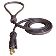1/2 inch Leather Round Dog Leash for K-9 dogs