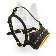Super Leather K9 Dog Muzzle With Nappa Padding