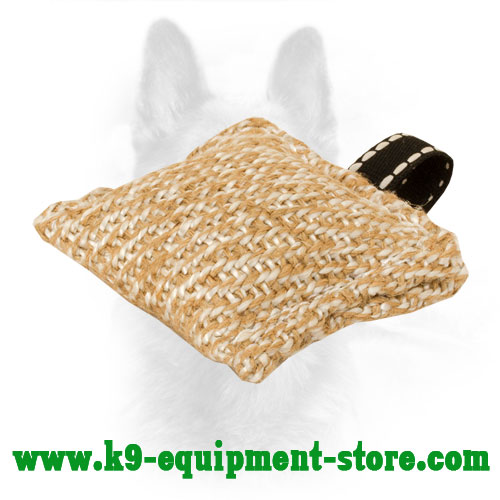 Jute Dog Bite Pillow with Small Loop