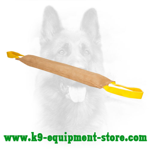 Leather Dog Bite Tug with Soft Stuffing for K9 Training