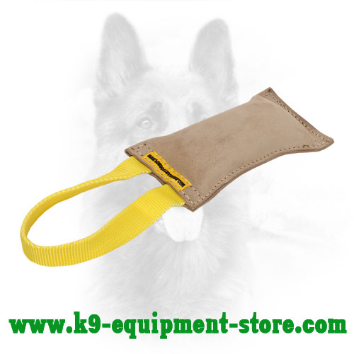 K9 Leather Bite Tug with Stitched Edges