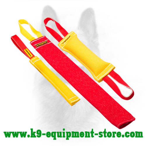 French Linen Canine Bite Tug Set with Bonus Toy
