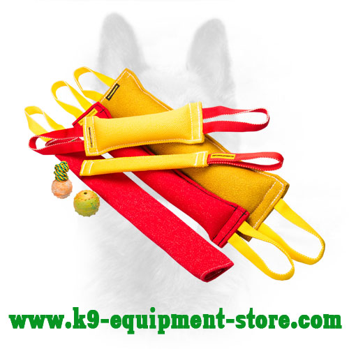 French Linen Canine Bite Tug Set with Three Bonus Toys